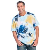 Men's Big & Tall Lightweight Tie-Dye Crewneck Tee by KingSize in Sky Blue Tie Dye (Size 3XL)