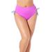 Plus Size Women's Bow High Waist Brief by Swimsuits For All in Pink Boho Paisley (Size 10)