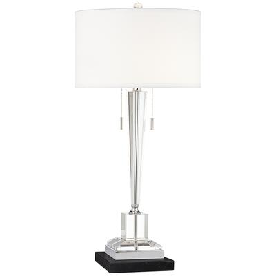 Vienna Full Spectrum Table Floor Lamps, Rolland Brass And Crystal Column Table Lamps