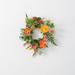 Freeport Park® McPeak Artificial Blooming Ranunculus Mini Wreath in Orange/Yellow | 9.5 H x 9.5 W x 4 D in | Wayfair