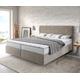 DELIFE Boxspringbett Dream-Well 180x200 cm Mikrofaser Beige mit Matratze und Topper, Boxspringbetten