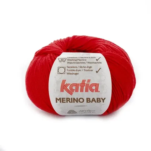 Katia Merino Baby - 04 rot, Babywolle, 50g rot
