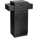 Costway Salon Station Storage Cabinet with 6 Hair Dryer Holders for Hair Stylist-Black