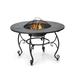 Costway 35.5 Feet Patio Fire Pit Dining Table With Cooking BBQ Grate