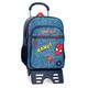 Marvel Spiderman Denim Schulrucksack Doppelfach mit Trolley Blau, 31 x 42 x 13 cm, Polyester 16,93 l