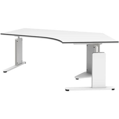 röhr Schreibtisch mit Freiformplatte »Objekt Plus« 120° Winkel rechts C-Fuß weiß, 217x82x820 cm Image