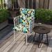 21" x 38" Navy Floral Outdoor Chair Cushion with Ties and Loop - 38'' L x 21'' W x 3.5'' H