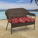 44" x 18" Multicolor Stripe Tufted Contoured Outdoor Wicker Bench Cushion - 18'' L x 44'' W x 4'' H