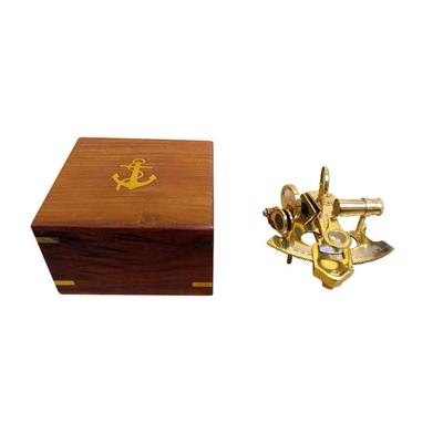 Scout's Brass Sextant with Rosewood Box - 4" L x 4" W x 2" H