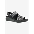 Extra Wide Width Women's Sutton Sandal by Drew in Black Silver Combo (Size 9 1/2 WW)