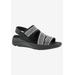 Extra Wide Width Women's Sutton Sandal by Drew in Black Silver Combo (Size 9 1/2 WW)