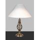 Lighting Supermarket Kingswood Barley Twist Antique Brass Table Lamp with Cream Shade/SES / E14 / Gold Cable