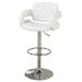 FB Erin Swivel Adjustable Height Stool Wood/Upholstered/Leather in White | 22 W x 20 D in | Wayfair BS562-WT