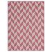 Pink/White 110 x 78 x 0.4 in Area Rug - NICOLE MILLER NEW YORK Country Calla Herringbone Indoor/Outdoor Area Rug, Pink/Ivory | Wayfair 2A-4554-200