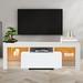 ESHOO TV Stand w/ LED Lights w/ Drawer, Modern TV Cabinet w/ Remote For Living Room Wood in Black | 17.7 H x 51 W x 13.7 D in | Wayfair