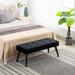 Willa Arlo™ Interiors Letson Upholstered Bench Velvet in Black | 17 H x 40.25 W x 16.25 D in | Wayfair 81663322E3E24A748877B0698E3BE50C