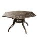 Outdoor Lattice 63 inch Bronze Hexagon Dining Table with Lazy Susan - N/A