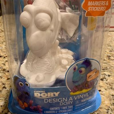 Disney Toys | Disney Finding Dory Design A Vinyl Dory Figurine With Stickers And Markers | Color: Blue/White | Size: Osg
