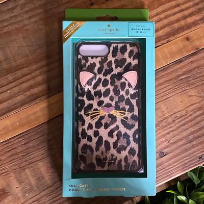 Kate Spade Cell Phones & Accessories | Kate Spade Leopard Print Kitty Cat Iphone 8 Plus - Iphone 7 Plus Snap Case | Color: Brown/Cream | Size: Iphone 7 Plus And 8 Plus