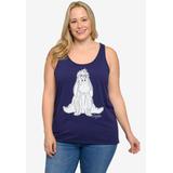 Plus Size Women's Disney Eeyore Tank Top Shirt Indigo Blue T-Shirt by Disney in Navy (Size 4X (26-28))