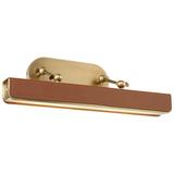 Valise 19 3/4" Wide Brass Cognac Leather LED Picture Light