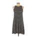 Old Navy Casual Dress - A-Line Crew Neck Sleeveless: Black Print Dresses - Women's Size X-Small