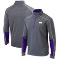 Men's Columbia Heathered Gray/Purple Sacramento Kings Omni-Wick Shotgun 2.0 Quarter-Zip Pullover Top