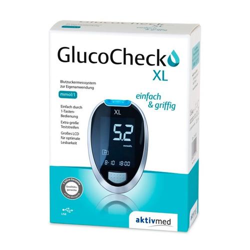 GlucoCheck XL Messgerät [mmol/L] zur Kontrolle des Blutzuckers bei Diabetes mell 1 l Gerät