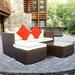 Aoolive 3 Piece Patio Sectional Wicker Rattan Outdoor Furniture Sofa Set