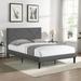 Modern Style Upholstered Platform Bed with Headboard, Strong Wood Slat Support, Mattress Foundation, No Box Spring Needed