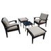 5 Pieces Patio Lounge Chairs Rattan Chaise Furniture Sets Ottomans & table with Adjustable Backrest & Removable Cushioned