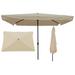 10 x 6.5ft Rectangular Patio Umbrella Outdoor Market Umbrellas