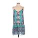 Dolce Vita Casual Dress: Teal Aztec or Tribal Print Dresses - Women's Size 3