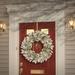 National Tree Company Snowy Sheffield Lighted PVC & Blend Wreath in Green/White | 5 H x 30 W x 30 D in | Wayfair PESL3-300-30W-B