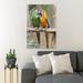 MentionedYou Pair Of Green Yellow & Blue Parrots On Brown en Stick - 1 Piece Rectangle Graphic Art Print On Wrapped Canvas Canvas | Wayfair