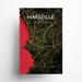 17 Stories Marseille City Map Graphic Art Paper in Red/Yellow/Black | 17 H x 11 W x 0.05 D in | Wayfair 4B58B43B47EF416987E2094FC4AEBB7A