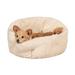 FurHaven Luxury Faux Fur Warming Hi-Lo Cuddler Bed Polyester in White/Brown | 12 H x 20 W x 20 D in | Wayfair 10249493