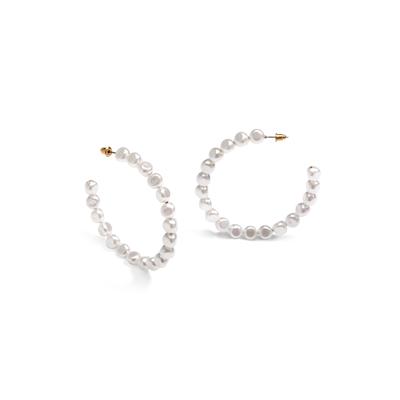 Women's Pearl Hoop Earrings by Accessories For All...