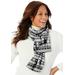 Women's Microfleece Scarf by Accessories For All in Black Fair Isle