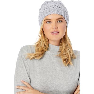 Women's Cable Knit Hat by Accessories For All in Heather Grey