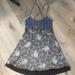 Free People Dresses | Free People Criss Cross Ikat And Floral Print Summer Dress | Color: Blue/Gray | Size: 6