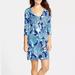 Lilly Pulitzer Dresses | Lilly Pulitzer Clarke French Terry Dress In Good Reef Xs | Color: Blue/White | Size: Xs