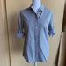 J. Crew Tops | J Crew Sz 2 Navy Blue & White Striped ‘Boy Fit’ Button-Up Shirt | Color: Blue/White | Size: 2