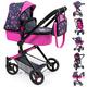 Bayer Design 18418AA Kombi Puppenwagen Neo Vario mit Tasche, Rosa, Schwarz, 65 x 42 x 86 cm