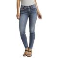 Silver Jeans Co. Damen Suki Mid Rise Skinny Jeans, Dark Wash Met, 28W x 31L