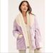 Free People Jackets & Coats | Nwot Free People Woodland Lilac Plaid Sherpa Jacket | Color: Cream/Purple | Size: L