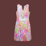 Lilly Pulitzer Dresses | Lilly Pulitzer Sleeveless Multicolor Scuba To Cuba Janice Shift Dress Size 2 | Color: Pink/White | Size: 2