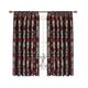Prime Linens Fully Lined Pencil Pleat Floral Curtains & Matching Cushion Cover, Woven Jacquard Curtain for Bedroom Guestroom Living Room (90 x 72 in, Red)