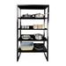 Rebrilliant 62.4" H x 14.1" W x 14.1" D Kitchen Storage Shelf Wood/Steel in Black | 62.4 H x 14.1 W x 14.1 D in | Wayfair