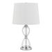 Latitude Run® Aizayah 23.5" Clear Table Lamp Glass/Metal/Fabric in White | 23.5 H x 14 W x 19 D in | Wayfair FEF531EC6C96482FAD7C2A393AB90FE4